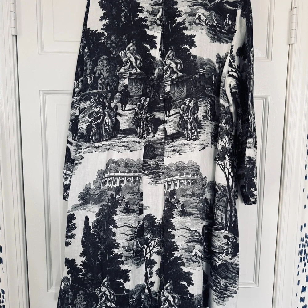 COS Black and White Scenic Print Midi Dress - Picture 5 of 7